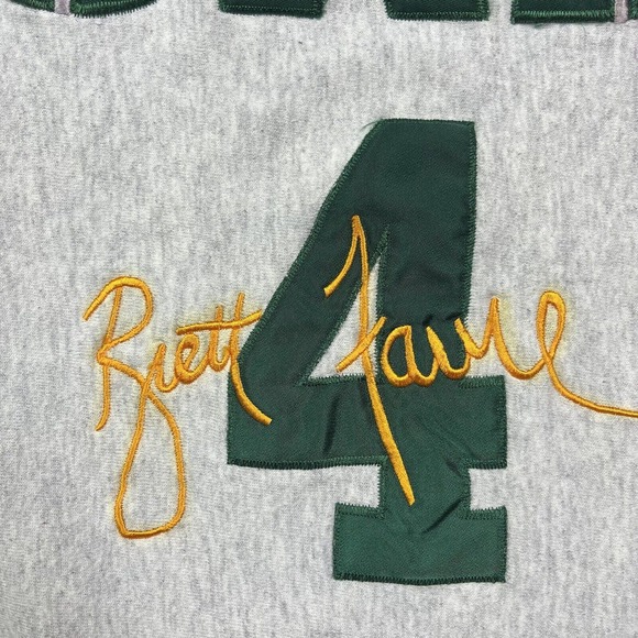 Vintage Green Bay Packers Crewneck Big Spell out NFL Sweater Brett Favre Legends - Picture 3 of 9